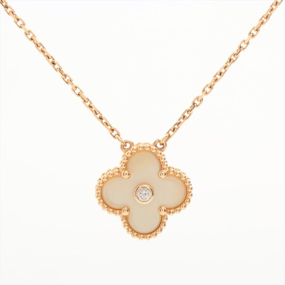 Van Cleef & Arpels Jewelry - Van Cleef & Arpels Vintage Alhambra Mother of Pearl Limited Edition Diamond Pend